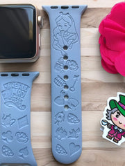 Alice in Wonderland Engraved Watch Band - SarenaTealDesigns