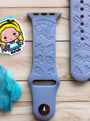 Alice in Wonderland Engraved Watch Band - SarenaTealDesigns