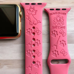 Aristocats 'Marie' Engraved Watch Band - SarenaTealDesigns
