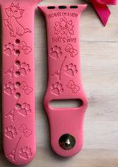 Aristocats 'Marie' Engraved Watch Band - SarenaTealDesigns