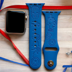 Captain America Engraved Watch Band - SarenaTealDesigns