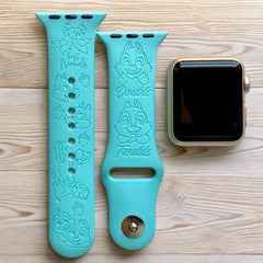 Chip and Dale Engraved Watch Band - SarenaTealDesigns