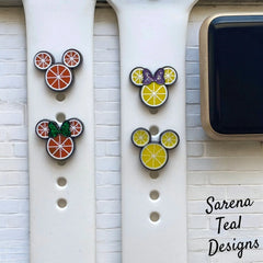 Citrus Mickey and Minnie Watch Band Charm - SarenaTealDesigns