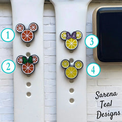 Citrus Mickey and Minnie Watch Band Charm - SarenaTealDesigns