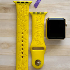Daisy Duck Engraved Watch Band - SarenaTealDesigns