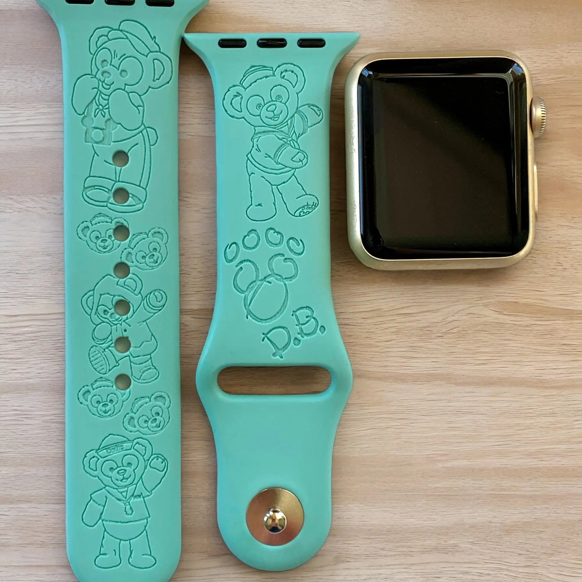 Duffy the Bear Engraved Watch Band - SarenaTealDesigns