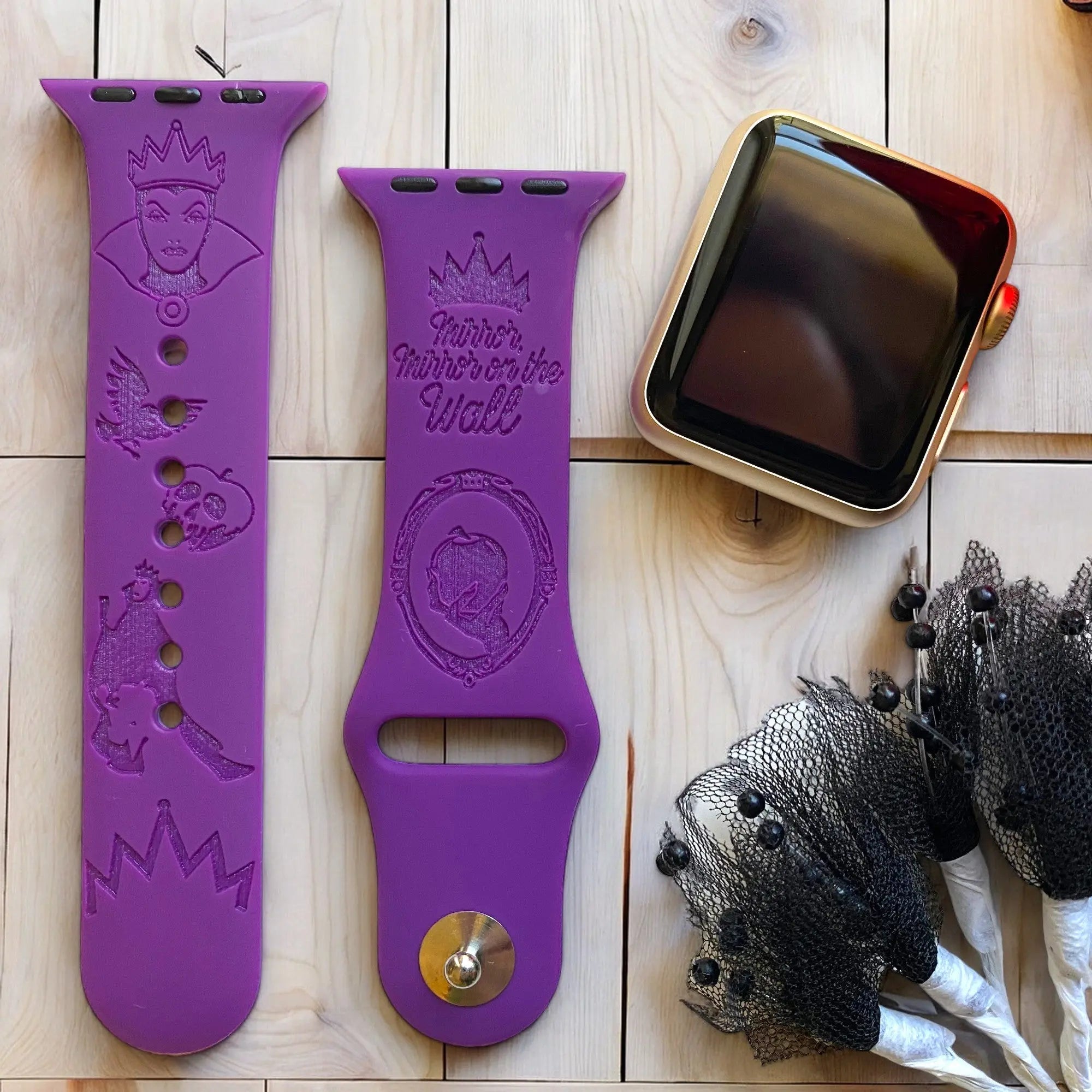 Evil Queen 'Snow White' Engraved Watch Band - SarenaTealDesigns