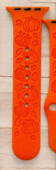 Fall Pumpkin Engraved Watch Band - SarenaTealDesigns