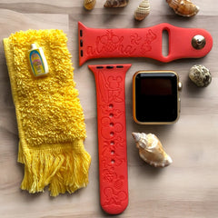 Hawaiian Mickey Engraved Watch Band - SarenaTealDesigns