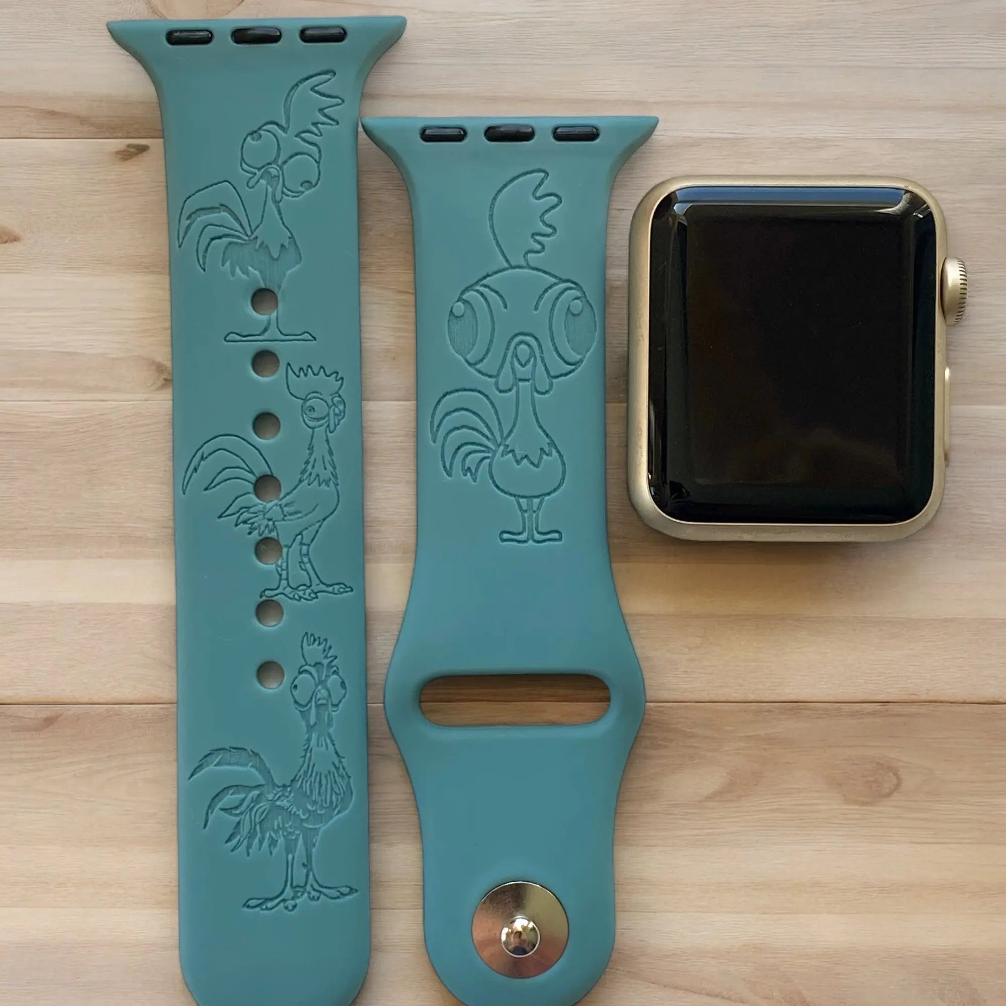 Hei Hei the Chicken Engraved Watch Band - SarenaTealDesigns