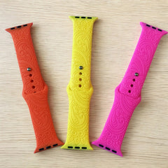 Henna Design Engraved Watch Band - SarenaTealDesigns