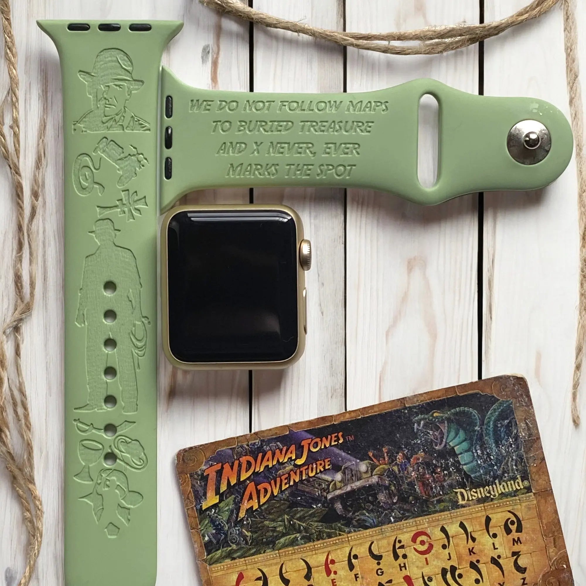 Indiana Jones Engraved Watch Band - SarenaTealDesigns