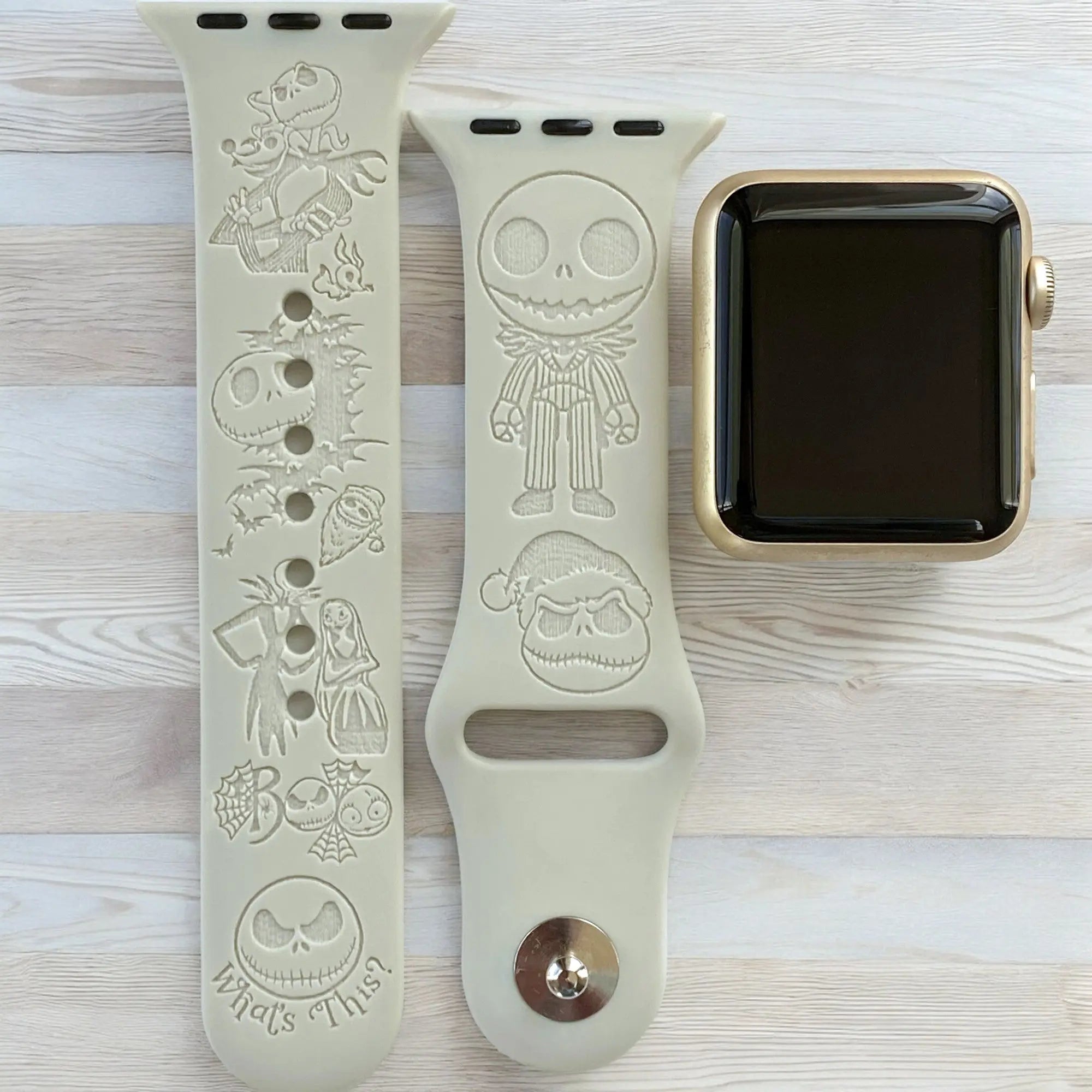 Jack Skellington Engraved Watch Band - SarenaTealDesigns