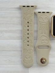 Jack Skellington Engraved Watch Band - SarenaTealDesigns