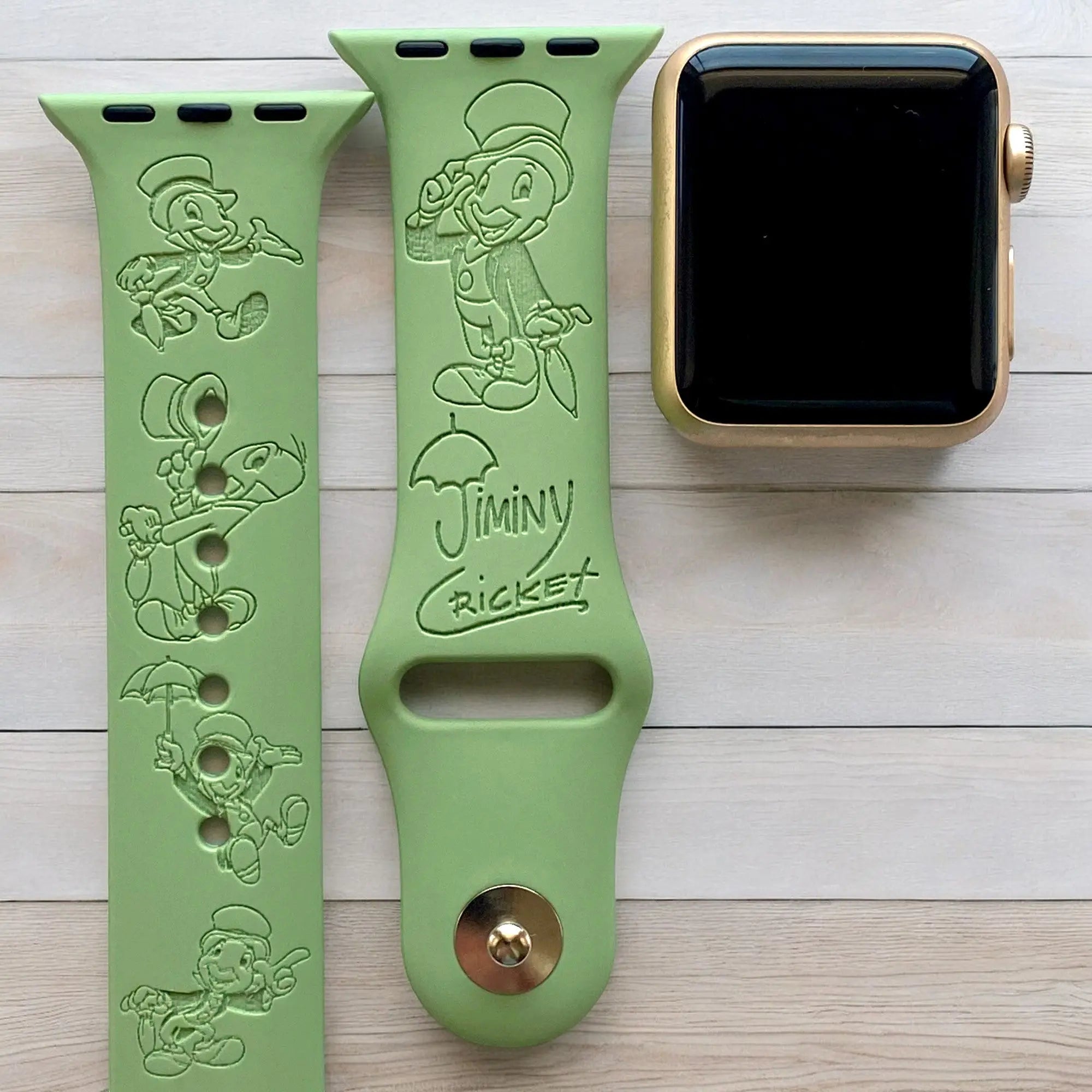 Jiminy Cricket Engraved Watch Band - SarenaTealDesigns