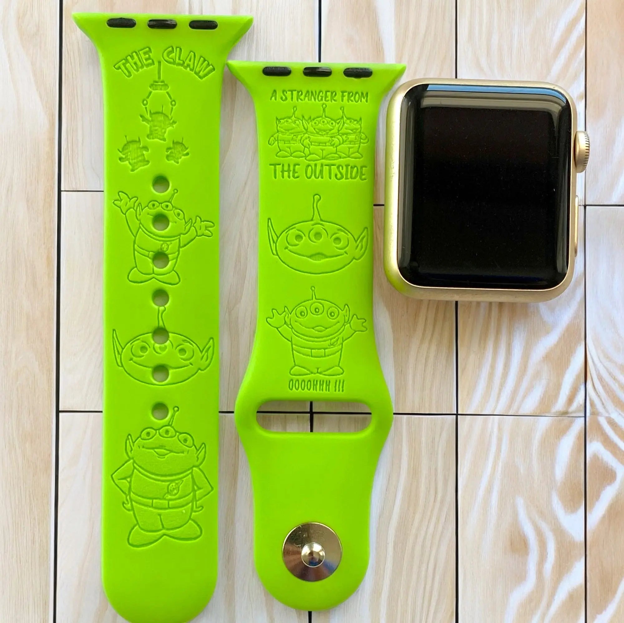 Little Green Men Toy Story Engraved Watch Band - SarenaTealDesigns