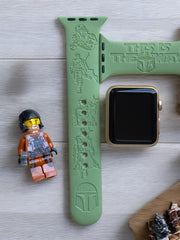 Mandalorian Engraved Watch Band - SarenaTealDesigns