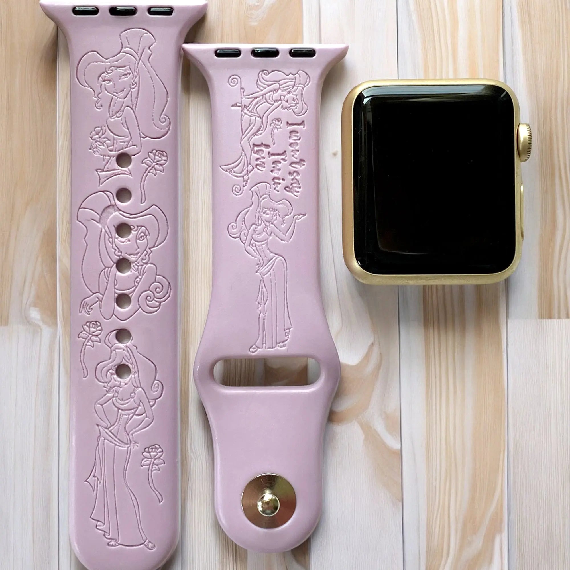 Meg from Hercules Engraved Watch Band - SarenaTealDesigns