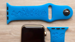 Mickey Cartoon (Shorts) Snacks Engraved Watch Band - SarenaTealDesigns