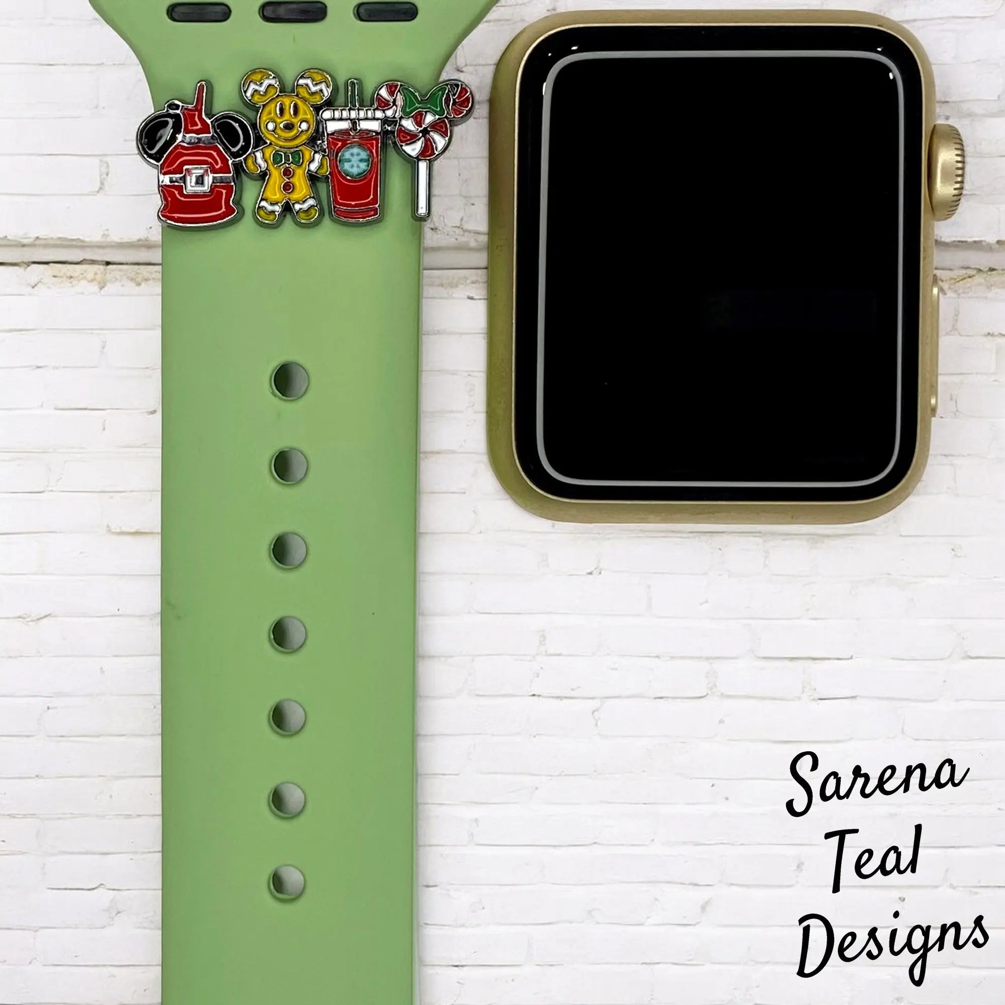 Mickey Christmas Snacks Watch Band Slider Charm - SarenaTealDesigns