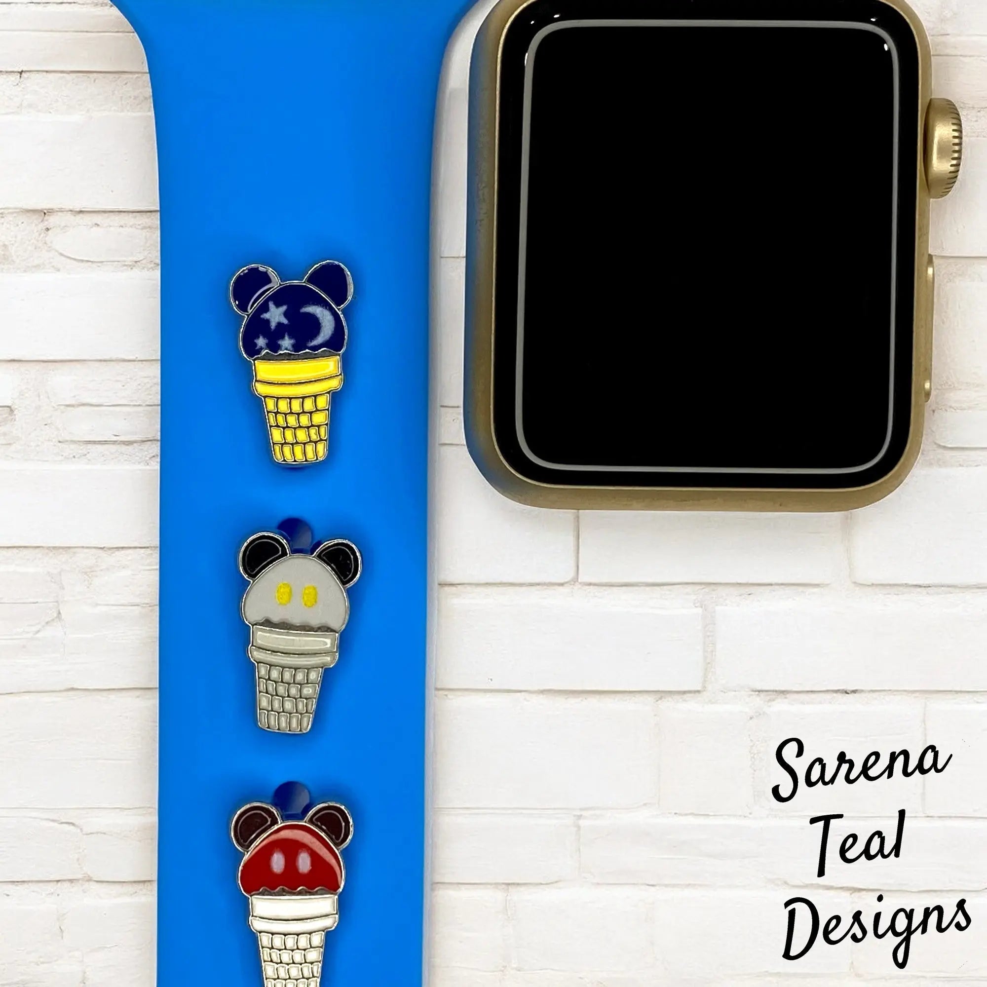 Mickey Ice Cream Cone Watch Band Charm - SarenaTealDesigns