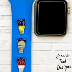 Mickey Ice Cream Cone Watch Band Charm - SarenaTealDesigns