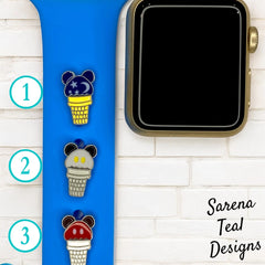 Mickey Ice Cream Cone Watch Band Charm - SarenaTealDesigns