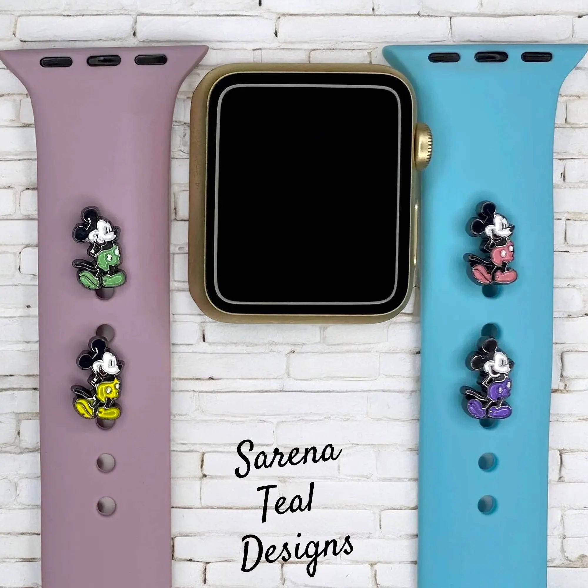 Mickey | Yellow | Purple | Green| Pink Watch Band Charm - SarenaTealDesigns