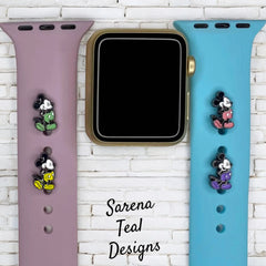 Mickey | Yellow | Purple | Green| Pink Watch Band Charm - SarenaTealDesigns