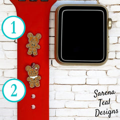 Mickey and Minnie Gingerbread Watch Band Charm - SarenaTealDesigns