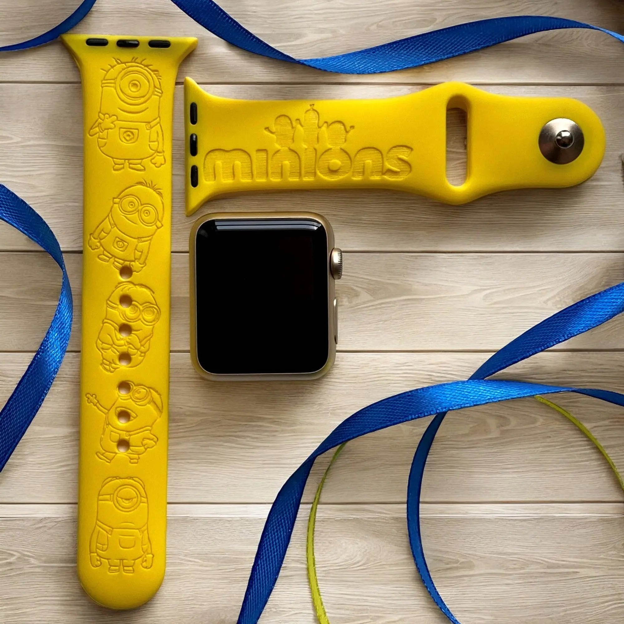 Minions Engraved Watch Band - SarenaTealDesigns