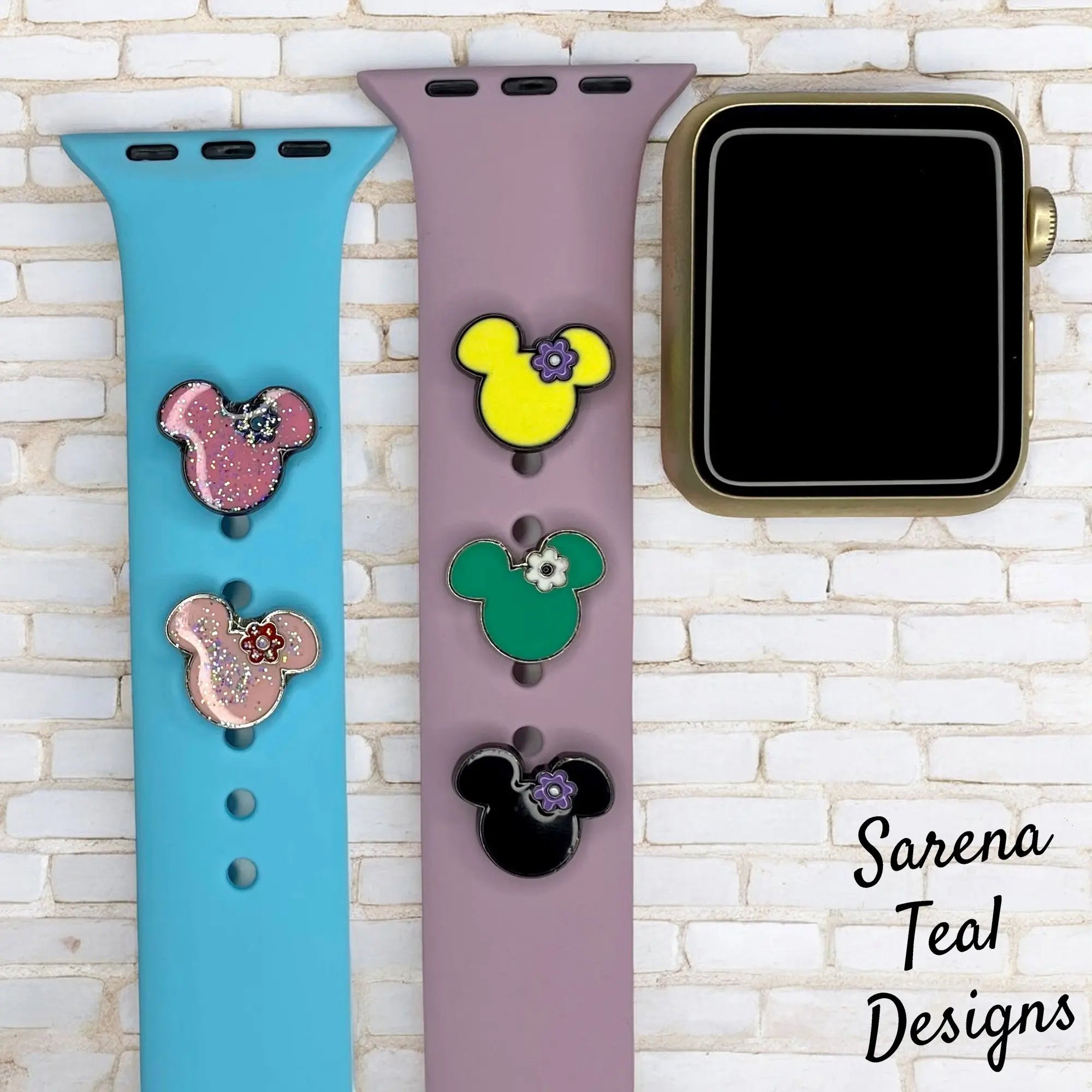 Minnie Head with Flower Watch Band Charm - SarenaTealDesigns