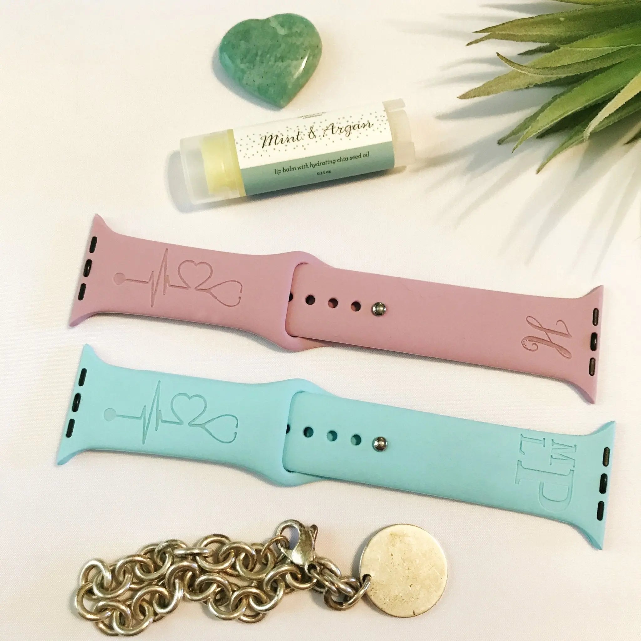 Nurse Stethoscope Monogram Watch Band - SarenaTealDesigns