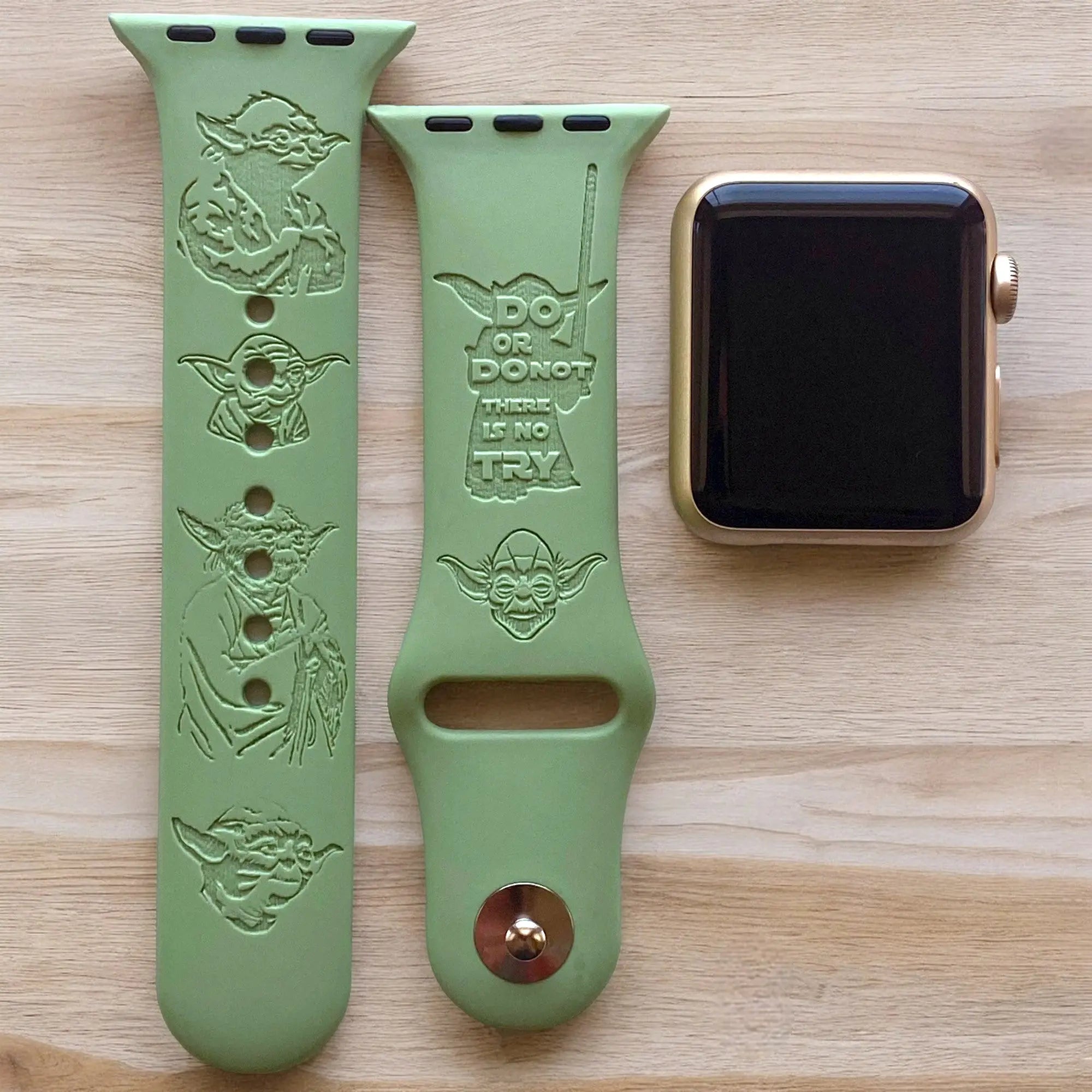Old Man Yoda Engraved Watch Band - SarenaTealDesigns