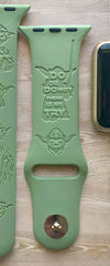 Old Man Yoda Engraved Watch Band - SarenaTealDesigns