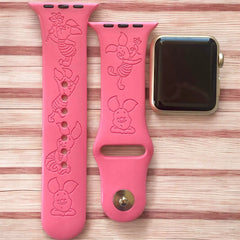 Piglet the Pig Engraved Watch Band - SarenaTealDesigns