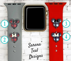 Plaid Minnie Ears Watch Band Charm - SarenaTealDesigns
