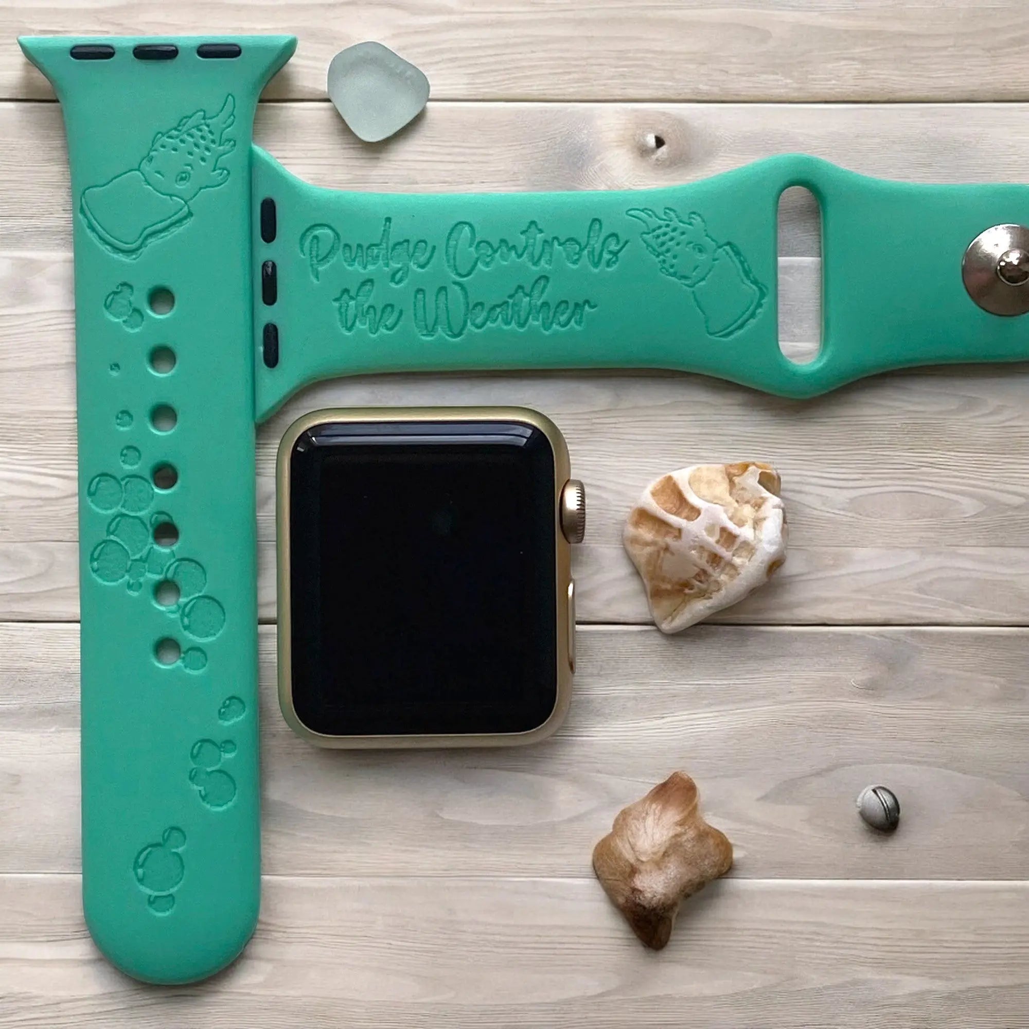 Pudge the Fish Engraved Watch Band - SarenaTealDesigns