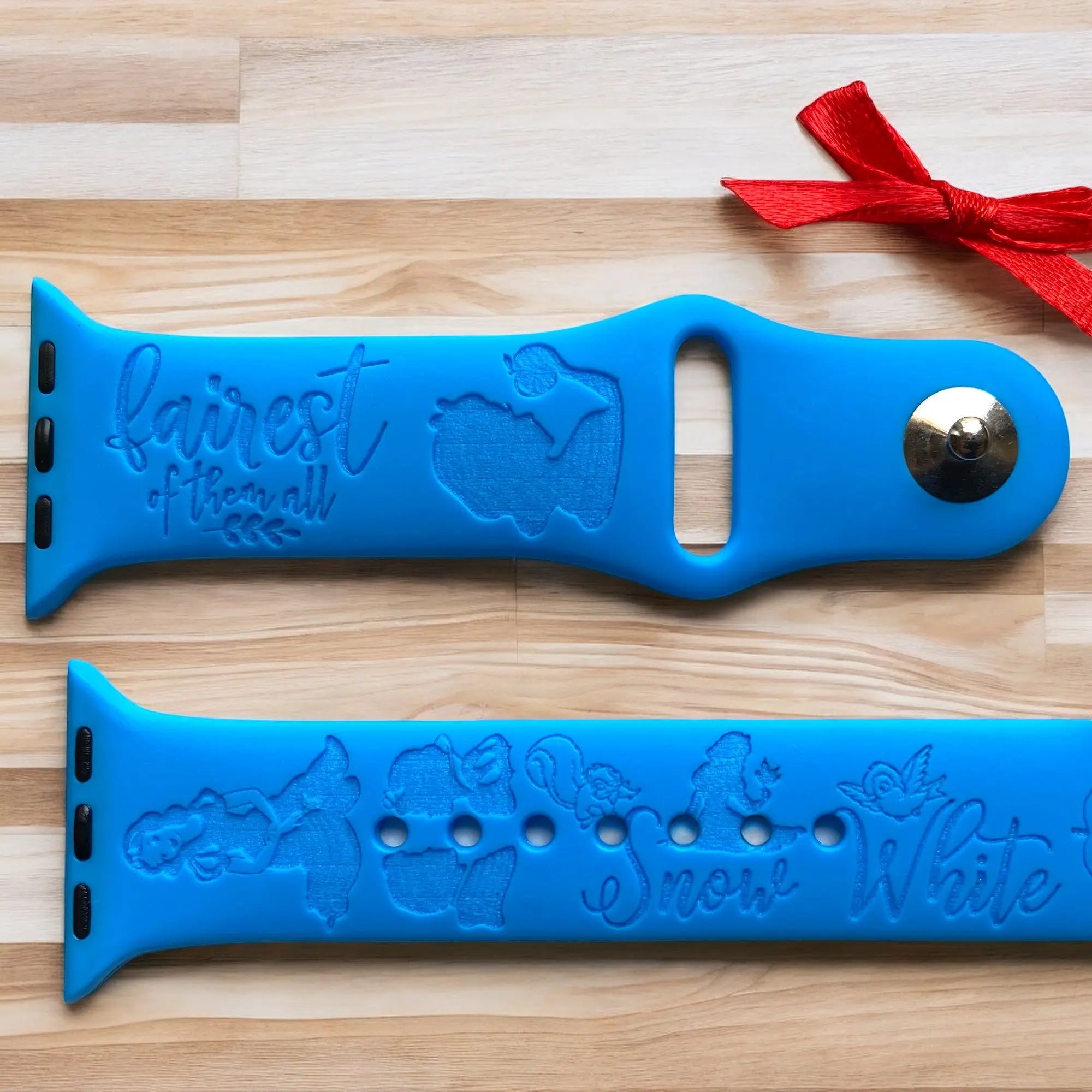 Snow White Engraved Watch Band - SarenaTealDesigns