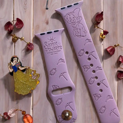 Snow White’s 7 Dwarfs Engraved Watch Band - SarenaTealDesigns