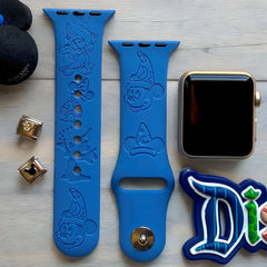 Sorcerer Mickey Engraved Watch Band - SarenaTealDesigns
