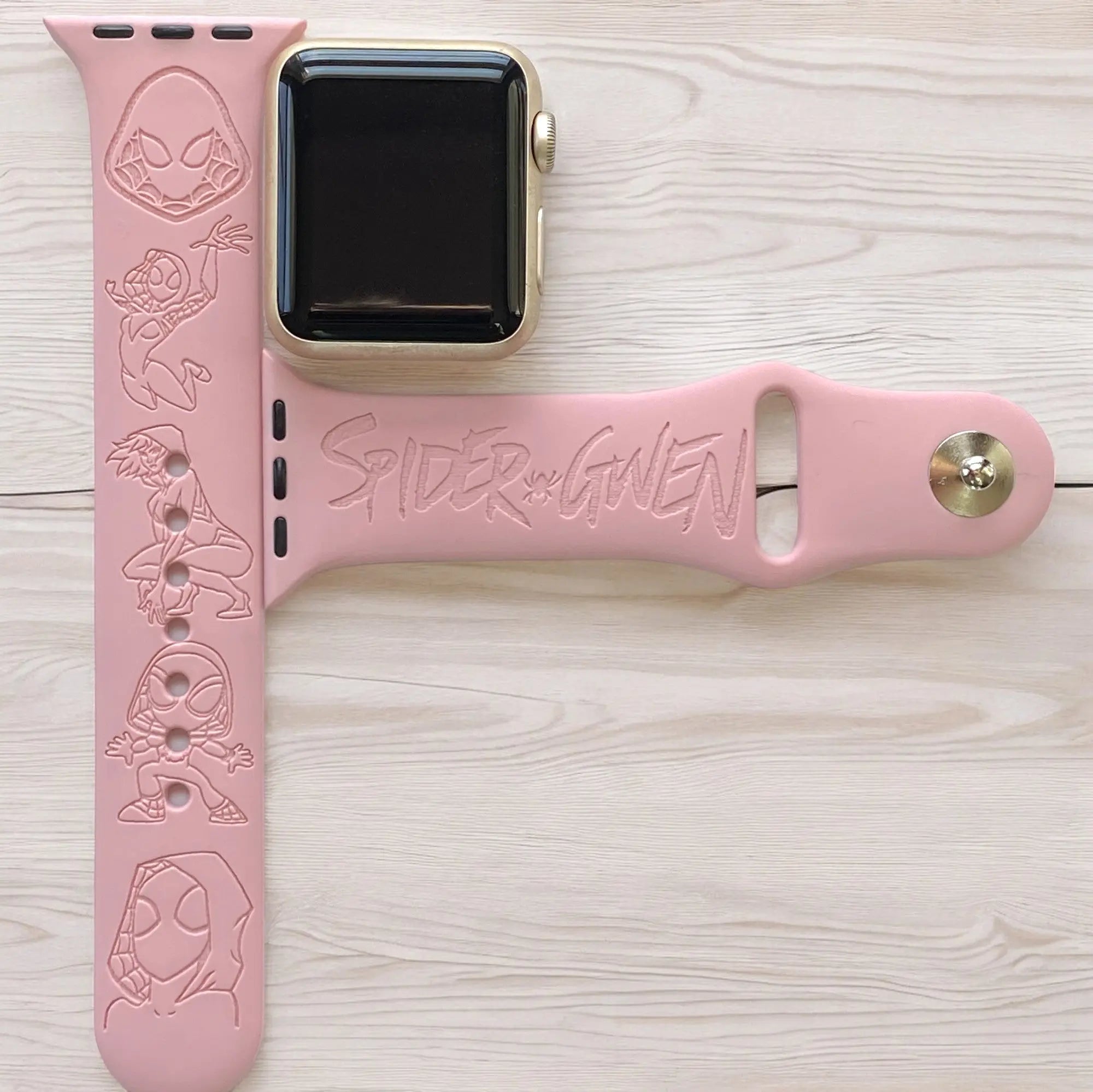 Spider - Gwen Engraved Watch Band - SarenaTealDesigns