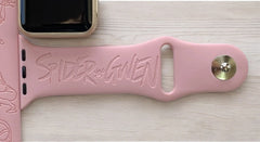 Spider - Gwen Engraved Watch Band - SarenaTealDesigns