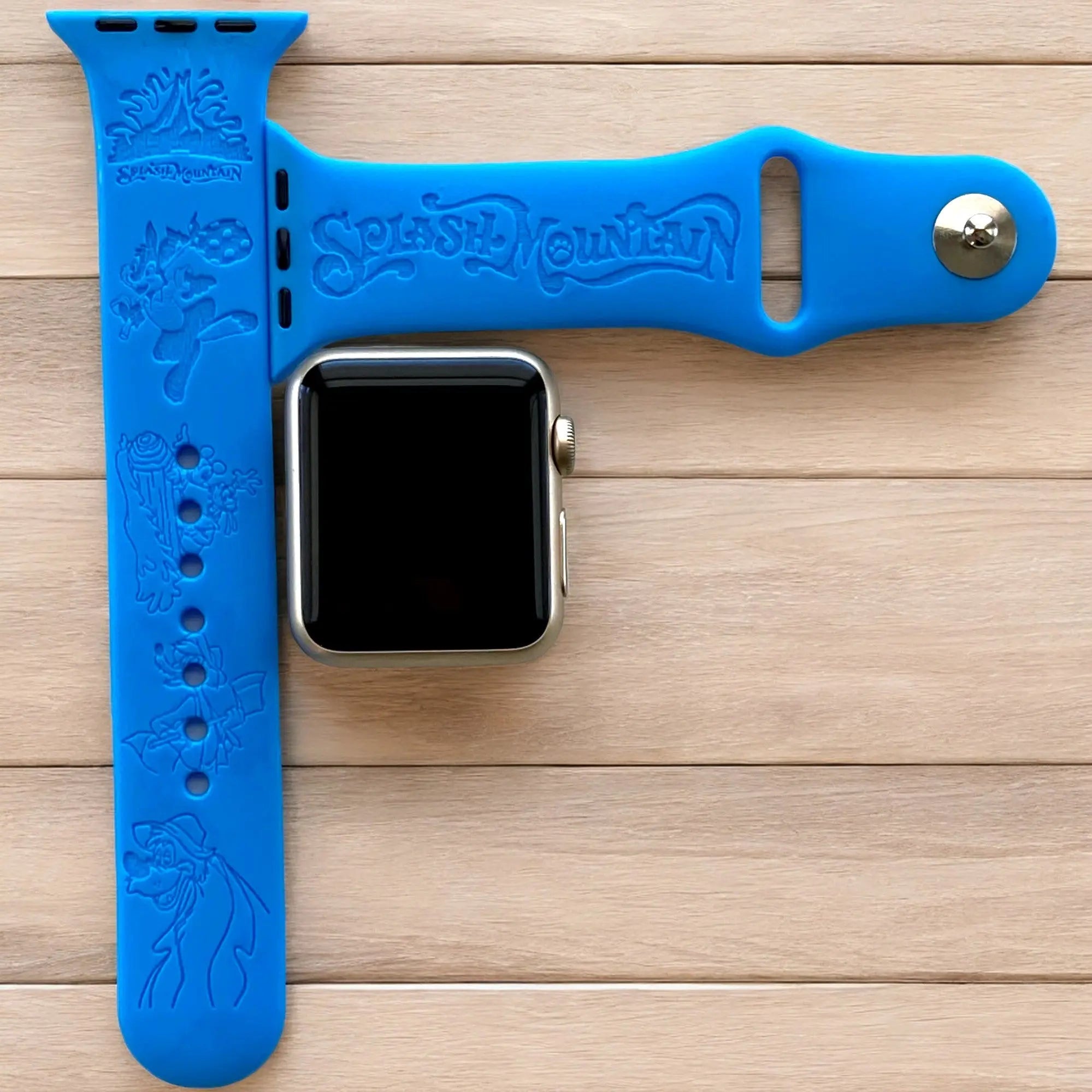 Splash Mountain Engraved Watch Band - SarenaTealDesigns