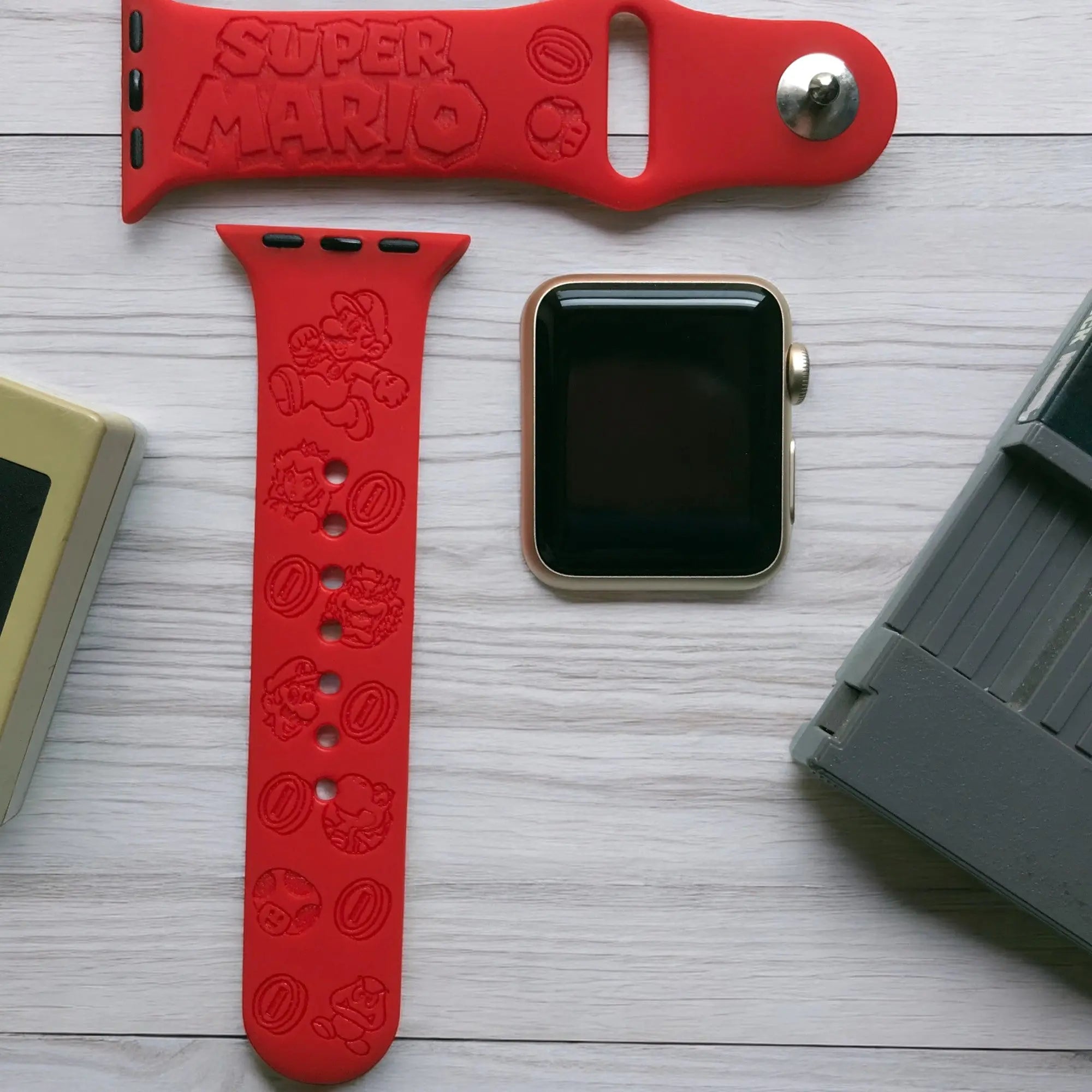Super Mario Engraved Watch Band - SarenaTealDesigns