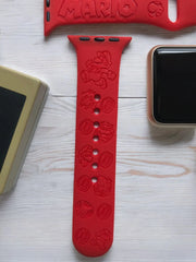Super Mario Engraved Watch Band - SarenaTealDesigns
