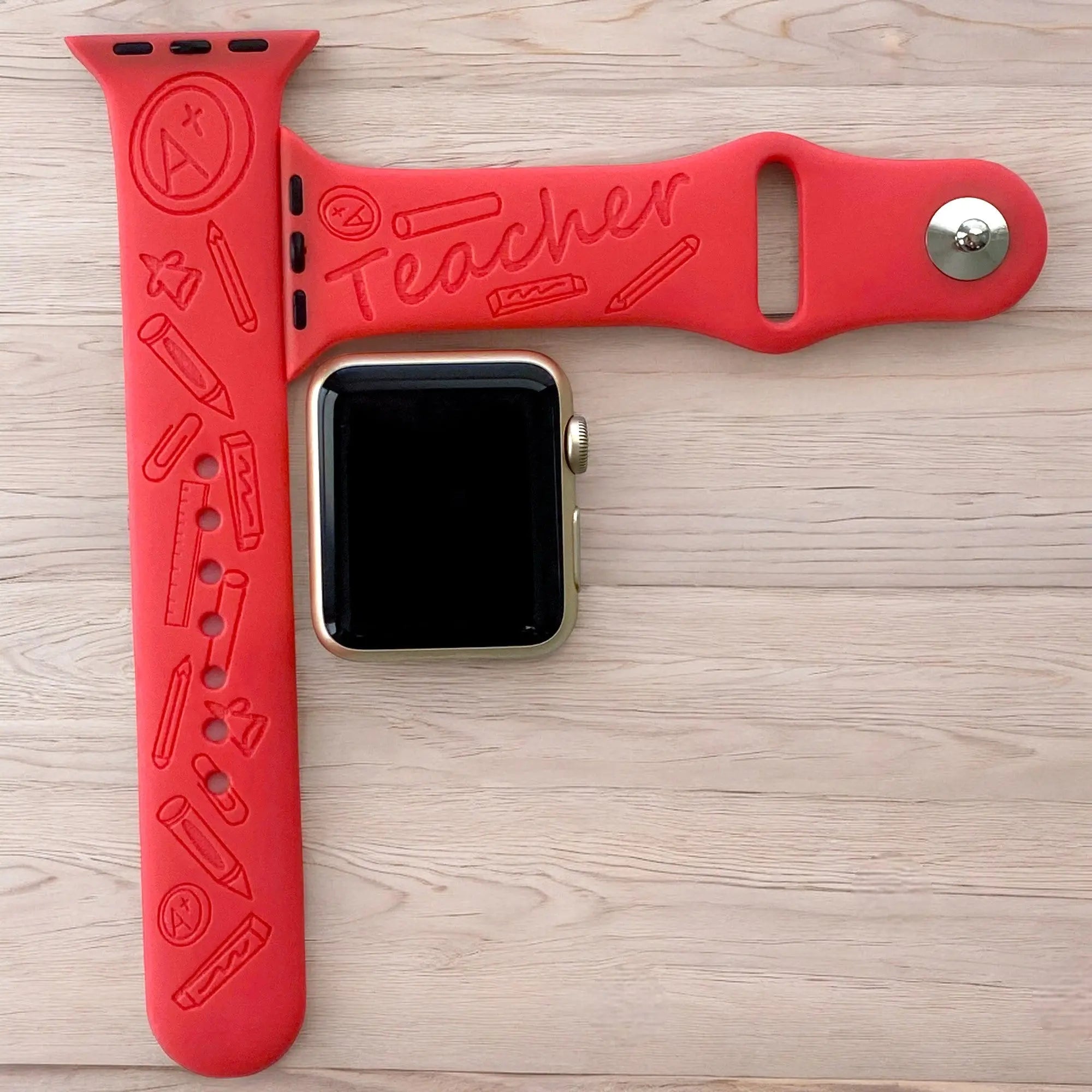 Teacher Engraved Watch Band - SarenaTealDesigns