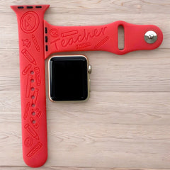Teacher Engraved Watch Band - SarenaTealDesigns