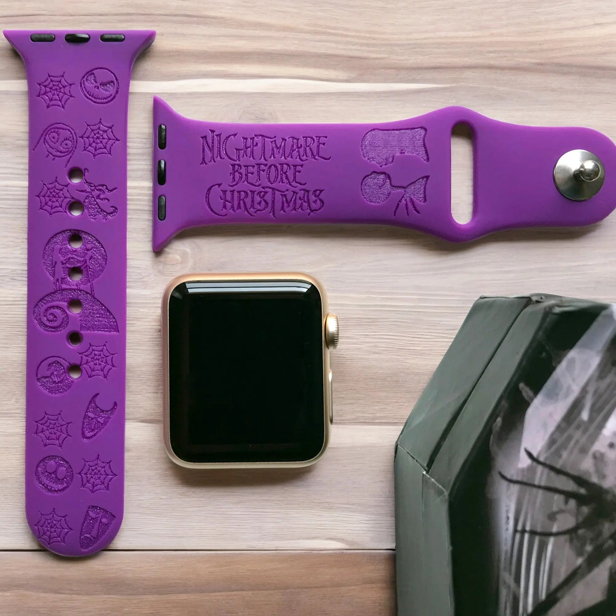 The Nightmare Before Christmas Engraved Watch Band - SarenaTealDesigns