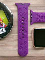 The Nightmare Before Christmas Engraved Watch Band - SarenaTealDesigns